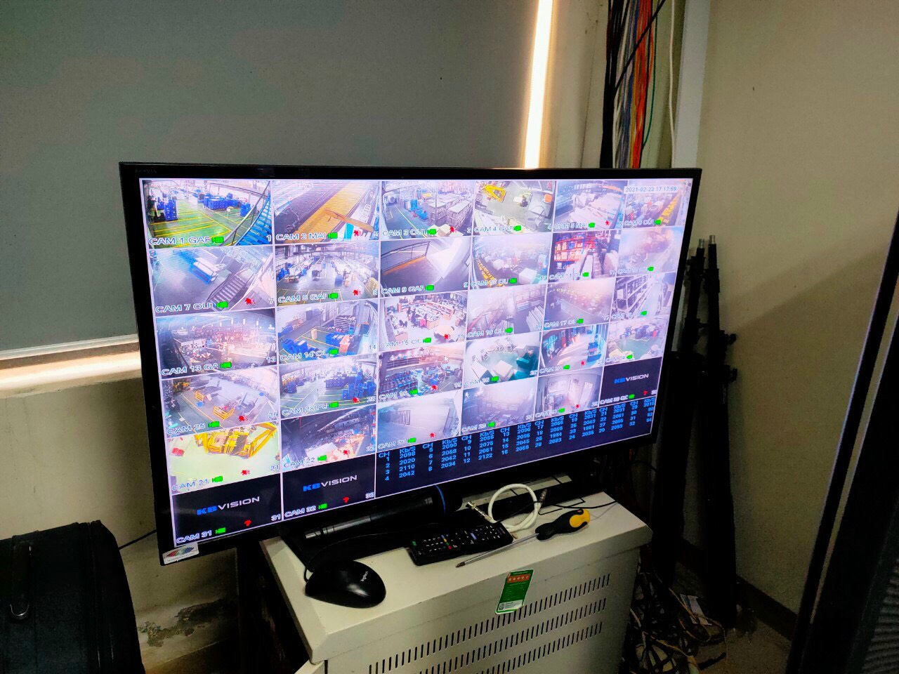 Hệ thống 16 camera kbvision cho nhà xưởng tại khu công nghiệp Vsip II - Bình Dương
